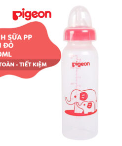 Bình sữa Pigeon 240ml cổ hẹp PP tiêu chuẩn Voi đỏ D11222107
