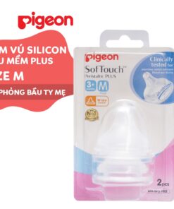 Núm vú Pigeon silicon siêu mềm Plus M (Vỉ 2cái) D32374300