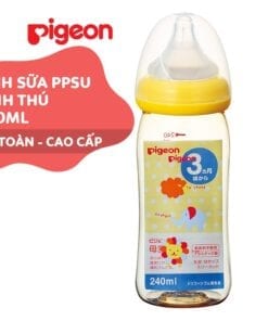 Bình sữa Pigeon 240ml cổ rộng PPSU Plus hình thú