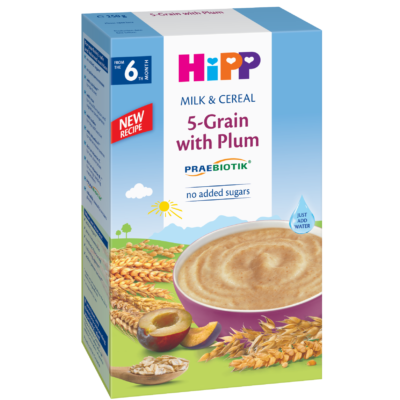 Bột ăn dặm HiPP 250g dinh dưỡng sữa ngũ cốc tổng hợp mận tây