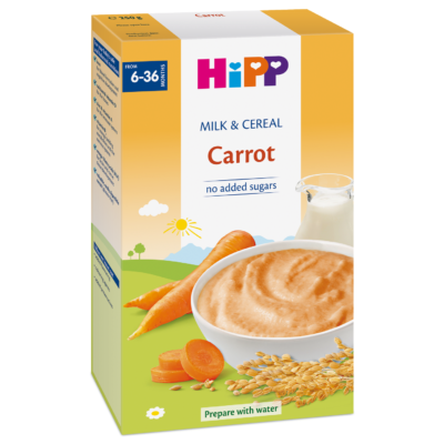 Bột ăn dặm HiPP 250g dinh dưỡng sữa và rau củ (Cà rốt)