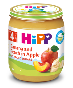 Thức ăn dinh dưỡng đóng lọ HiPP 125g chuối, đào, táo