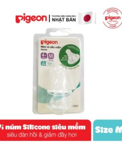 Núm vú Pigeon silicone siêu mềm M (Vỉ 2 cái) D31372200
