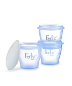 Bộ 3 bình cốc trữ thức ăn dặm Fatzbaby 85ml màu xanh FB0010NX
